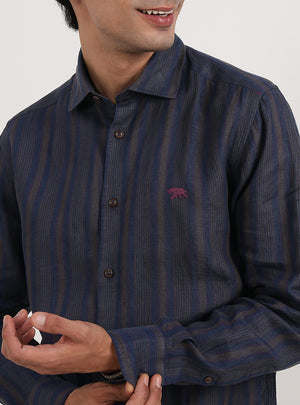 Royal Navy Stripe Linen Shirt