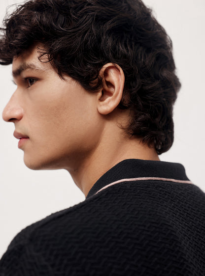 Vulcan Black Cotton Blend Pullover