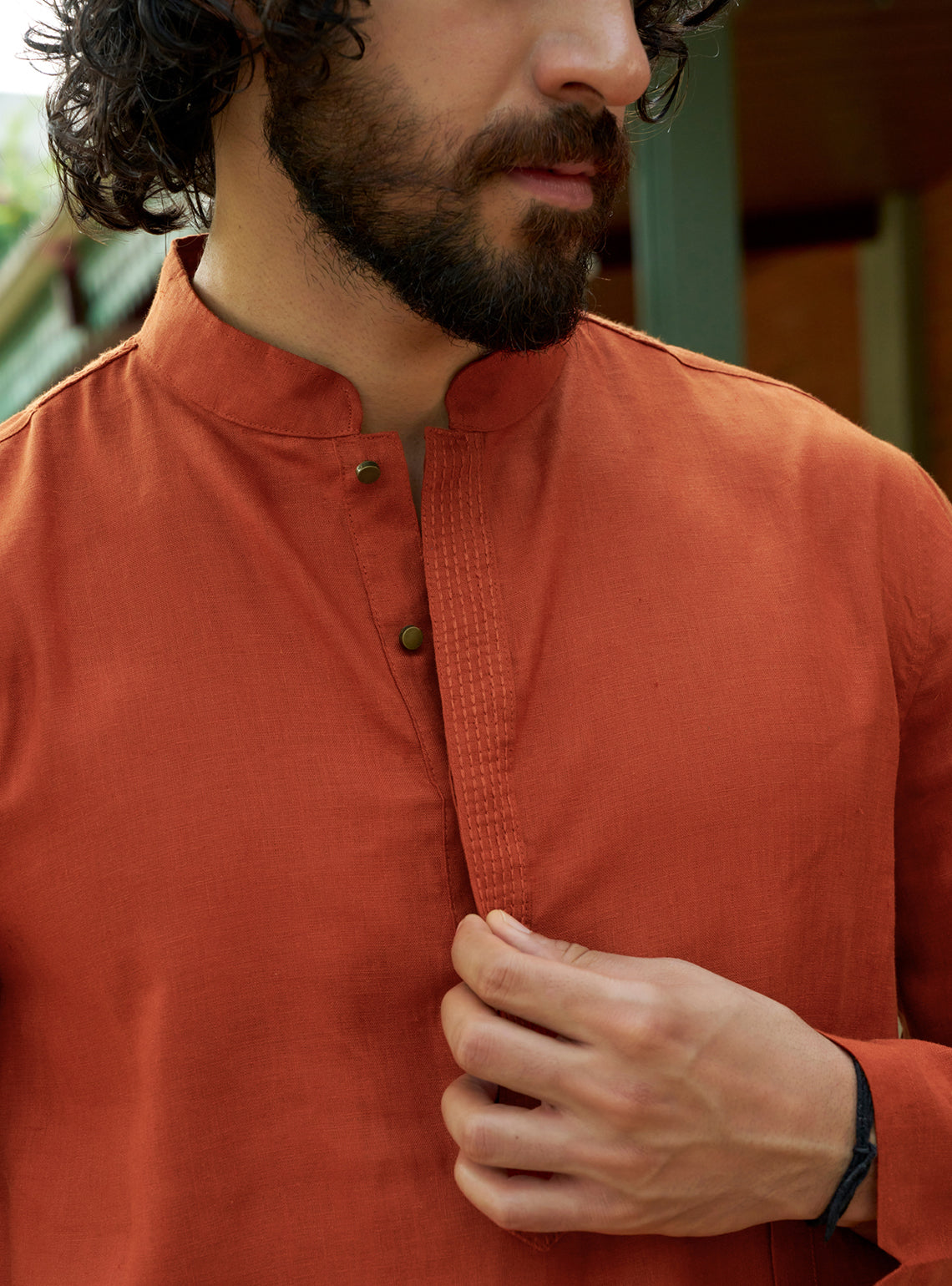 Rodh Rust Linen Kurta