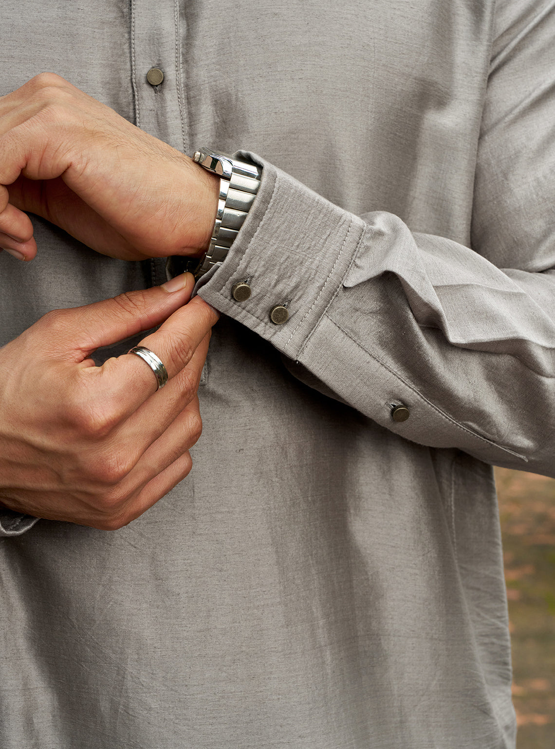 Zorba Grey Cotton Silk