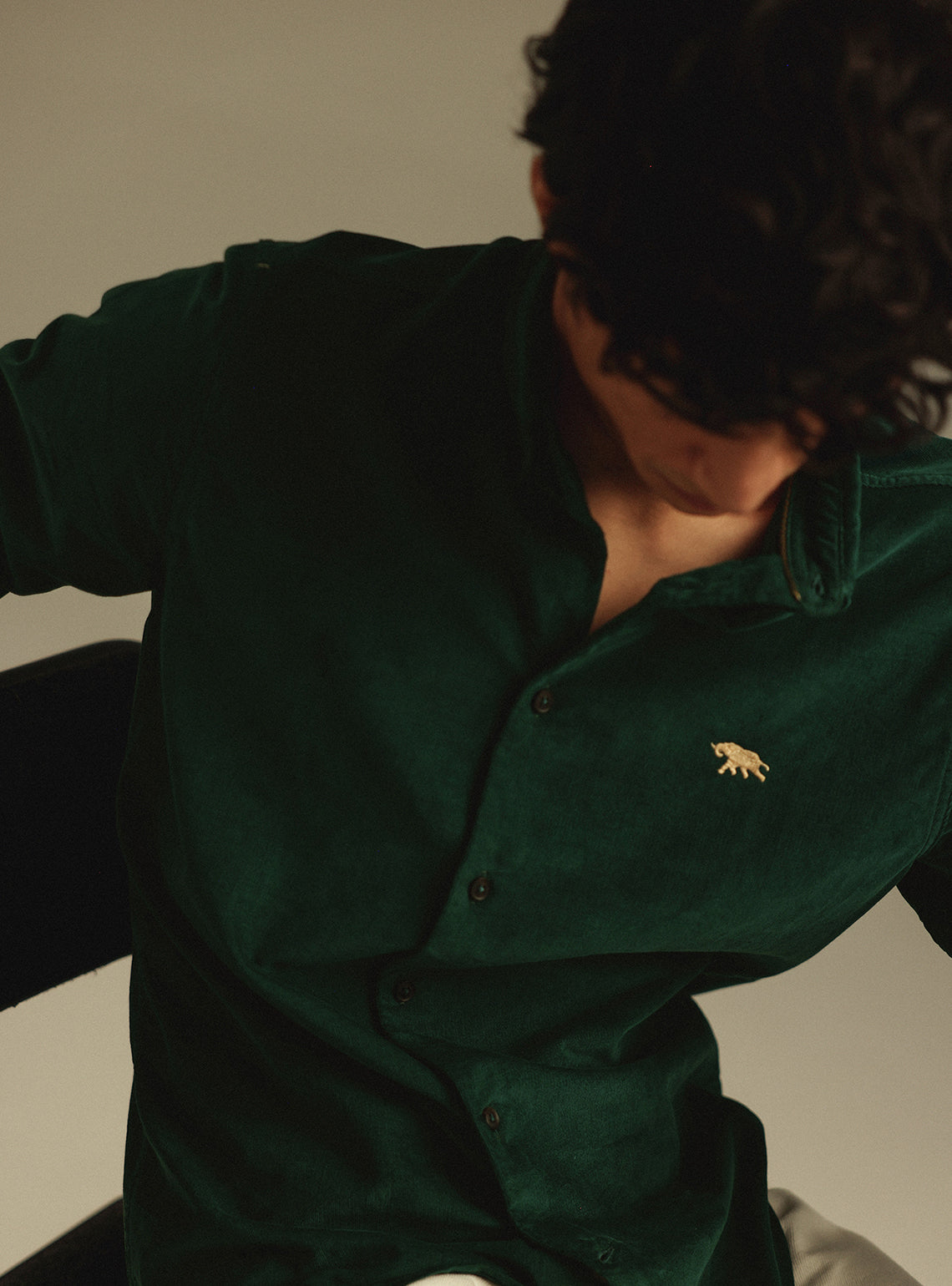 Spectra Green Cotton Tencel Corduroy Shirt