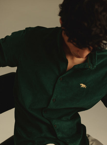 Spectra Green Cotton Tencel Corduroy Shirt