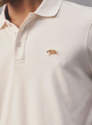 Oat Off White Supima Cotton Polo