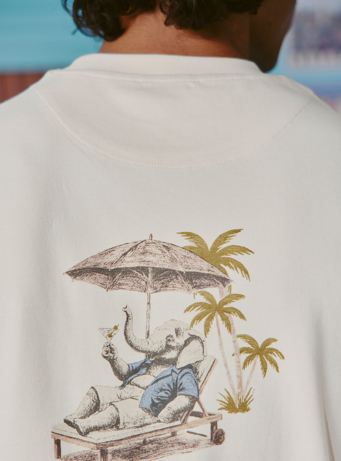 Mai Tai Off-White Cotton Print Crewneck