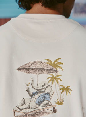 Mai Tai Off-White Cotton Print Crewneck