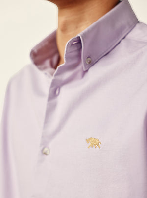 Mauve Lavender Cotton Stretch Oxford Shirt