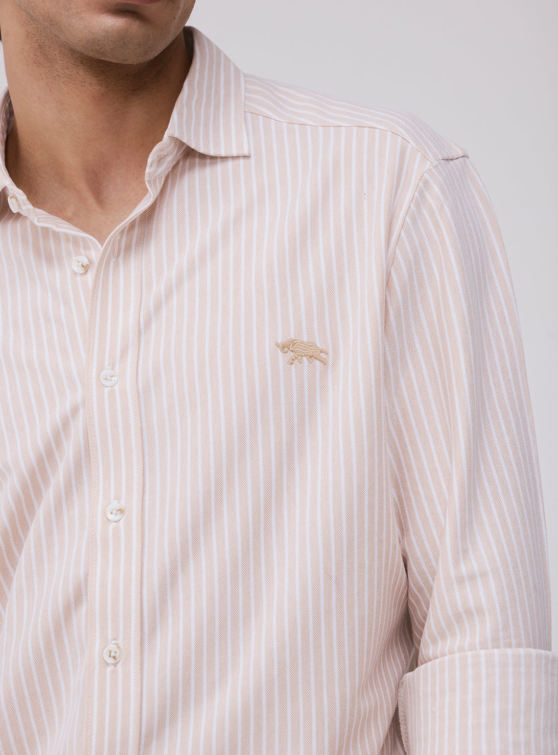 Sand Beige Cotton Knit Shirt