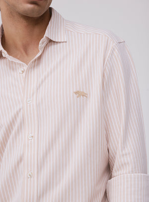 Sand Beige Cotton Knit Shirt
