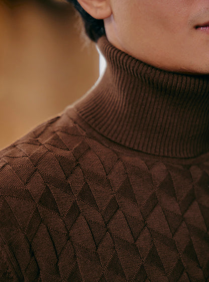 Eclipse Brown Cotton Wool Pullover