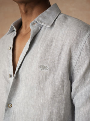 Harbour Blue European Linen Dobby Shirt