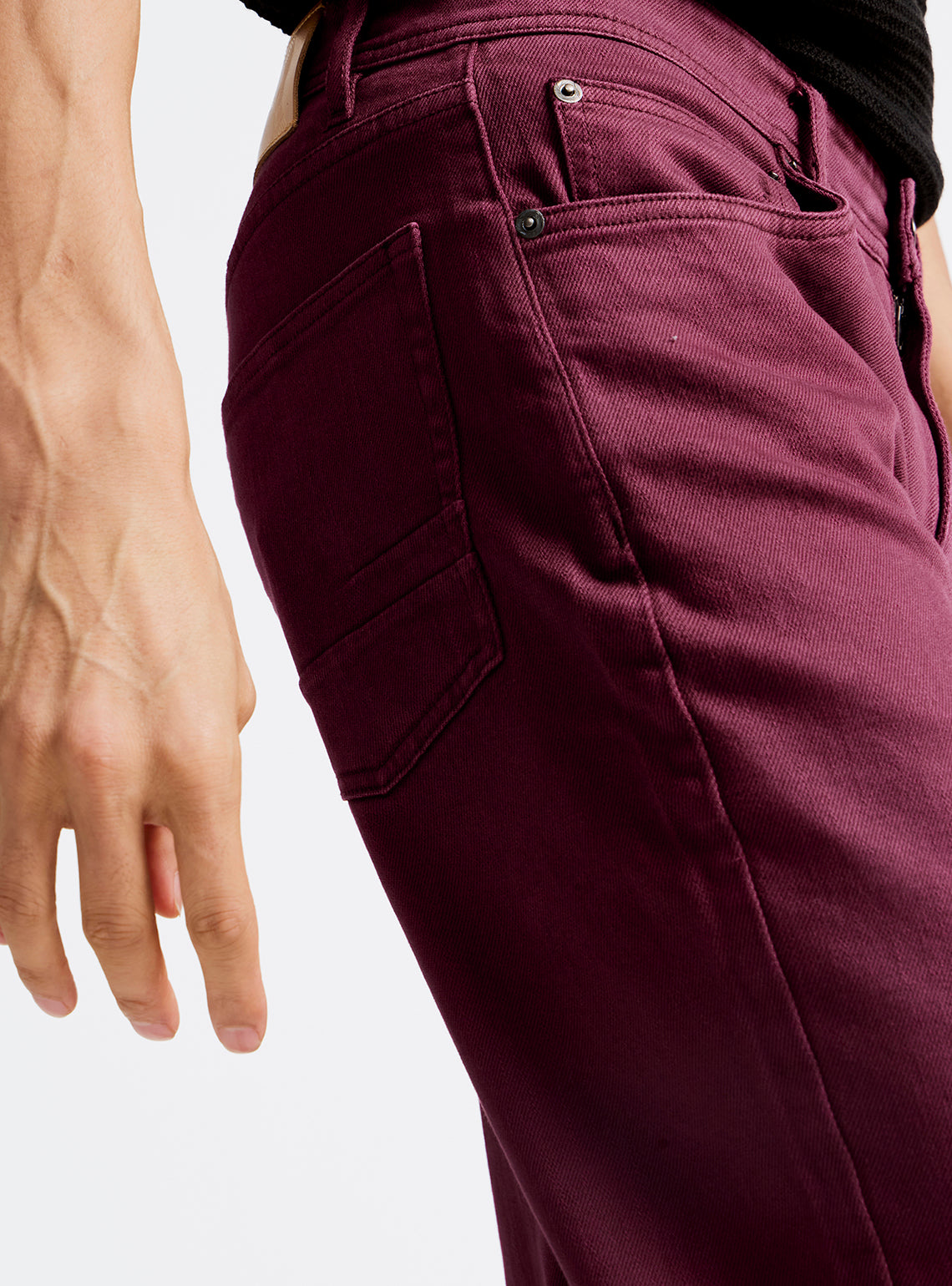 Camelot Burgundy Cotton Blend Jeans