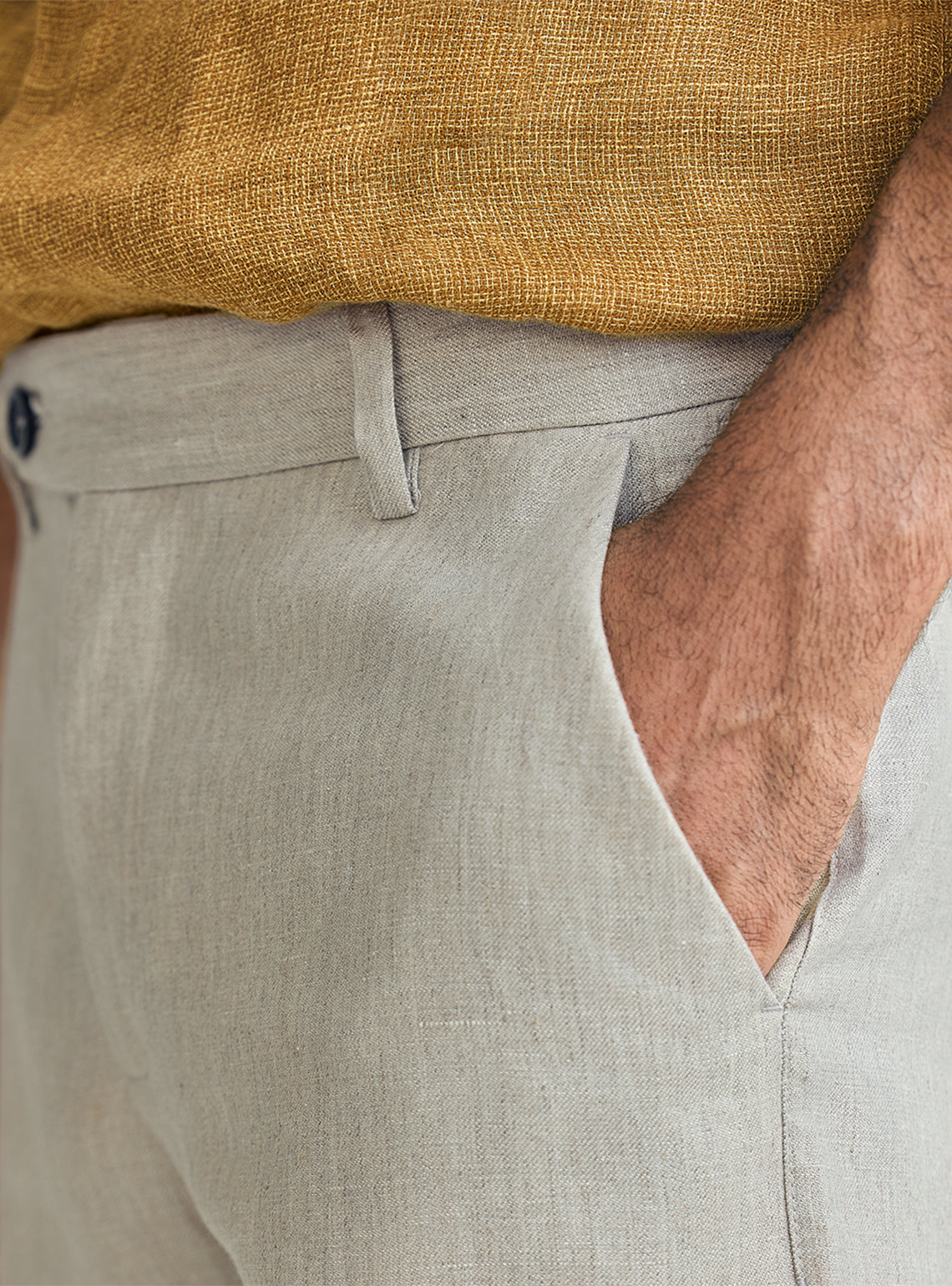 Khaki European Linen Pants