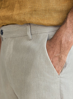 Khaki European Linen Pants