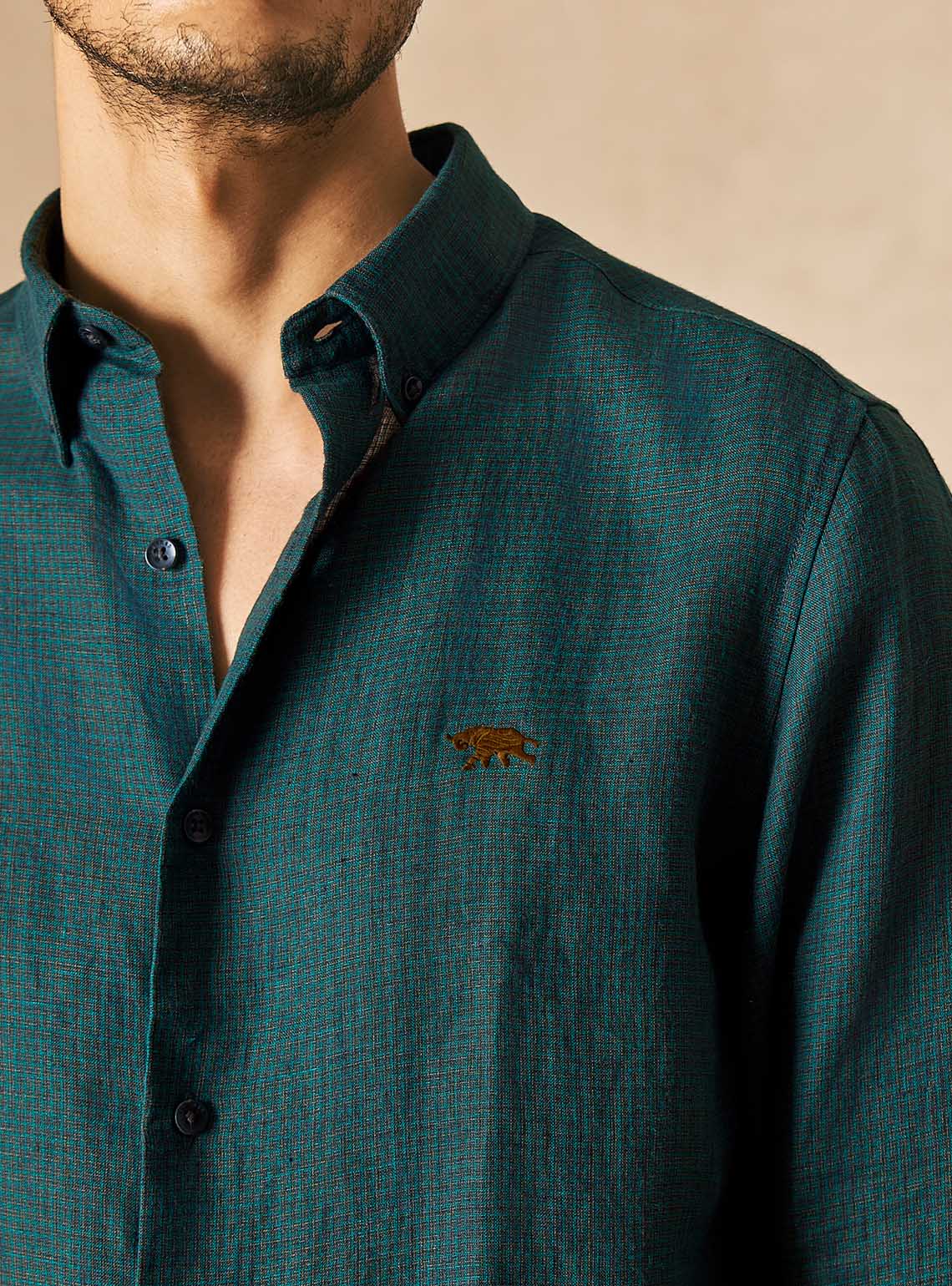 Canopy Green Check Linen Shirt