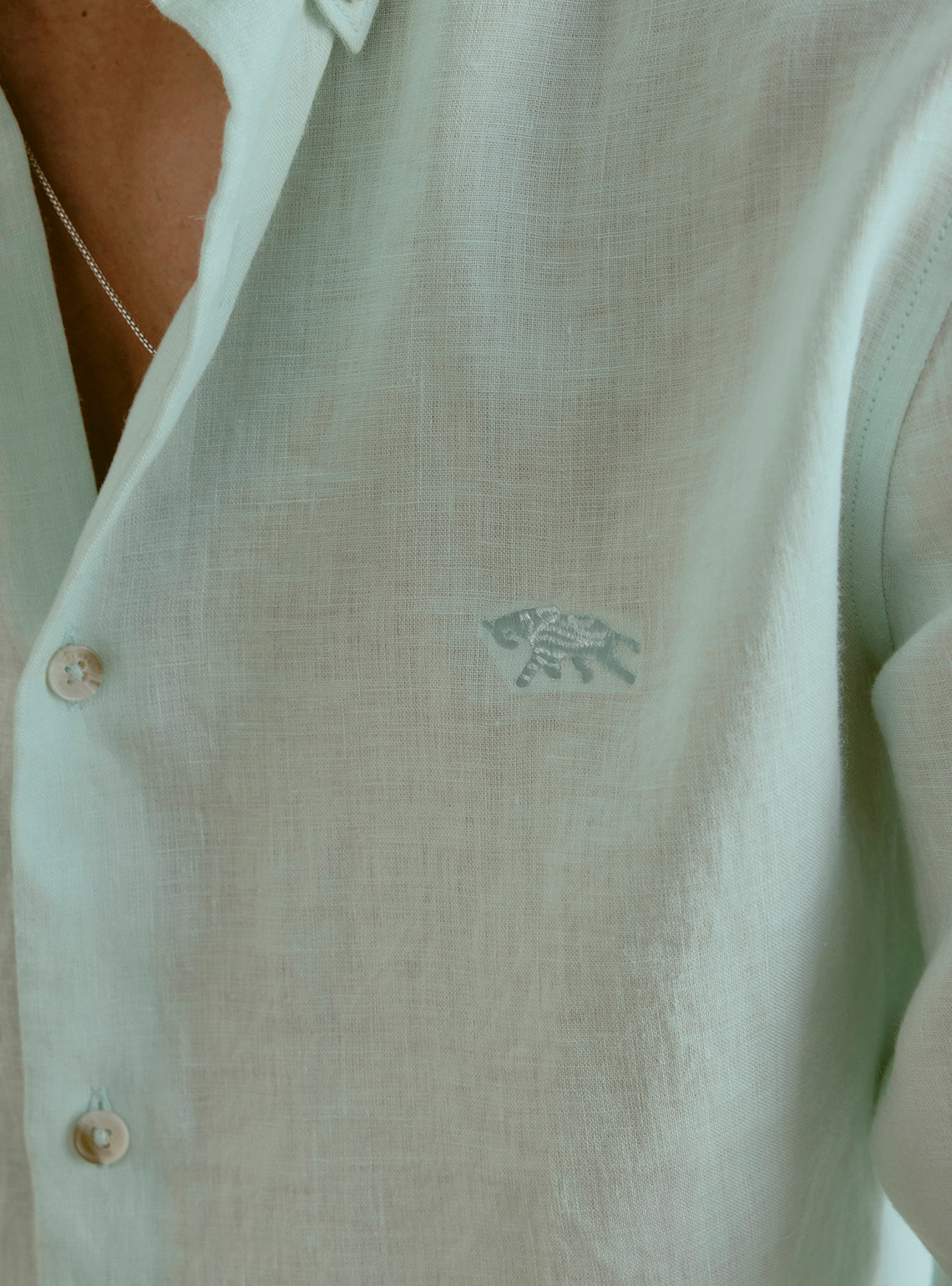 Lagoon Teal Linen Shirt