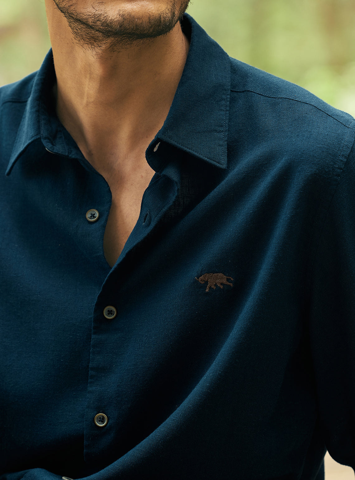 Abyss Navy Lyocell Linen Shirt