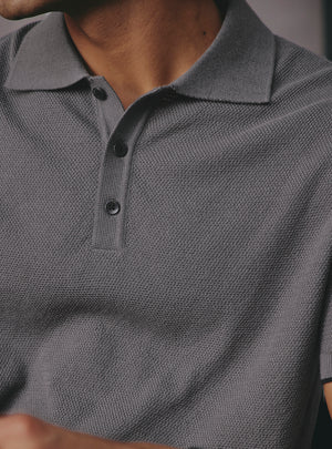 Stone Grey Cotton Polo