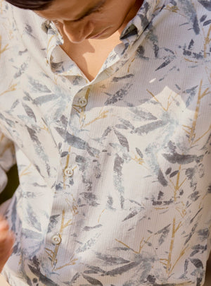 Summer Hike Cotton Linen Print Shirt