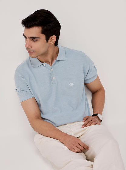 Harbour Blue Cotton Polo