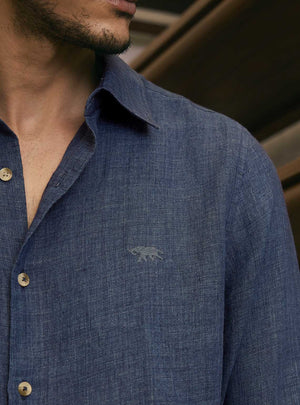 Anchor Navy European Linen Shirt