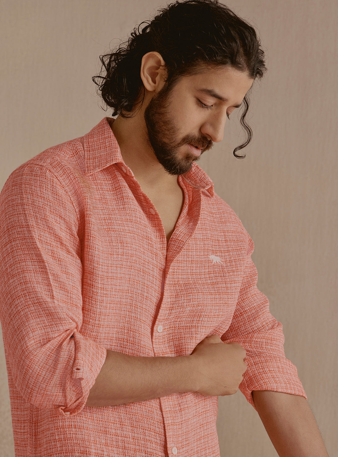 Ember Orange Linen Shirt
