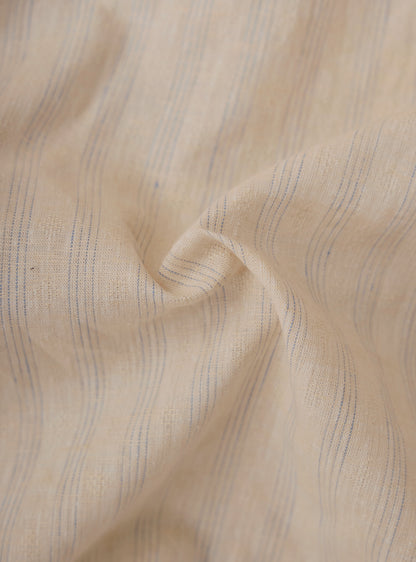 Beige Linen Cotton Stripe Shirt