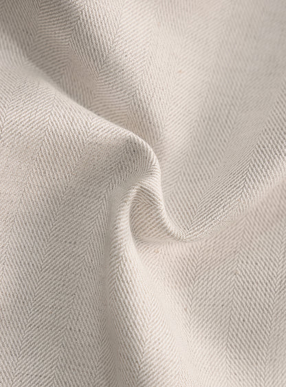 Dune Beige Linen Herringbone Trousers