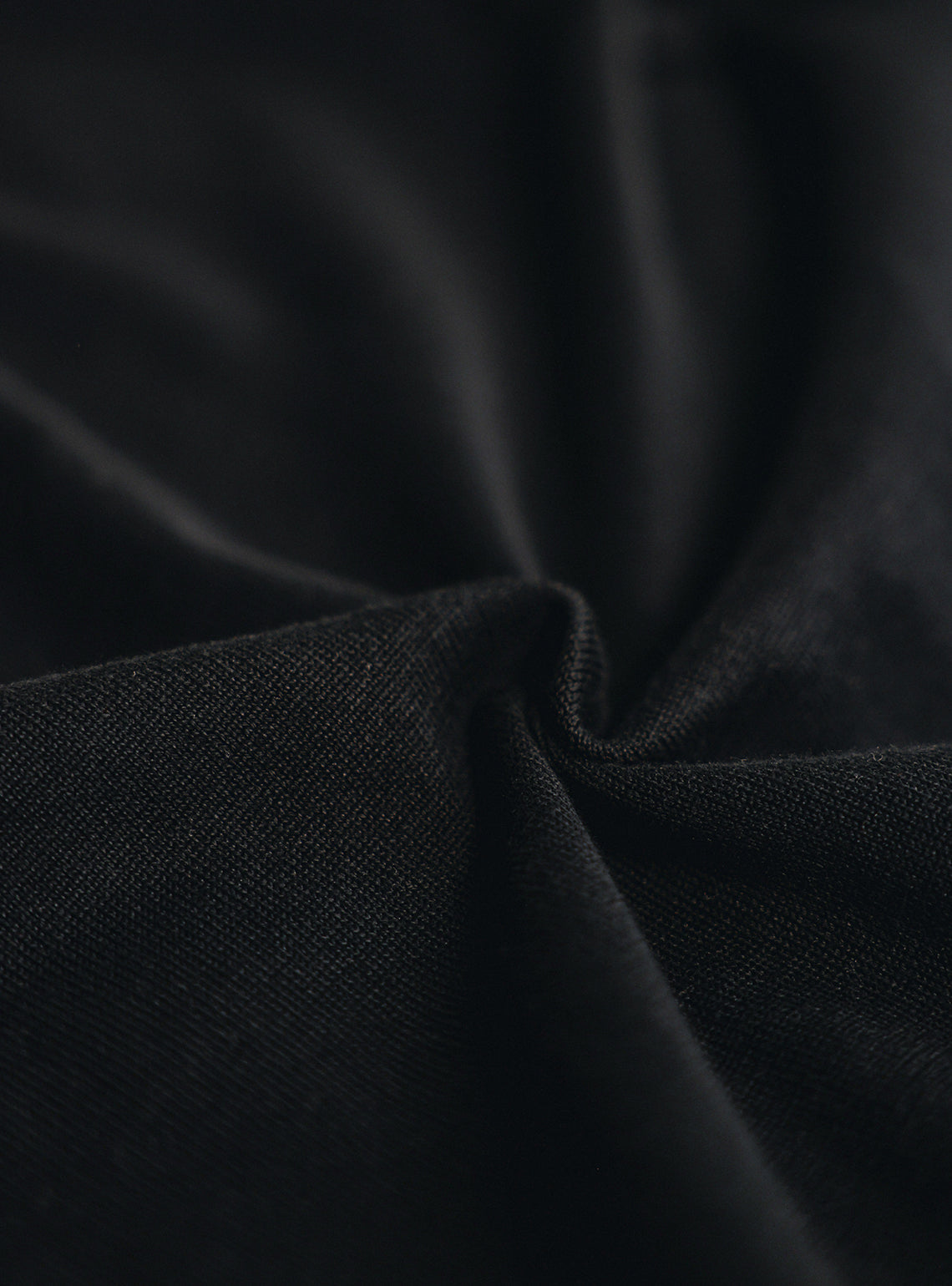 Midnight Black Cotton Crew Tee