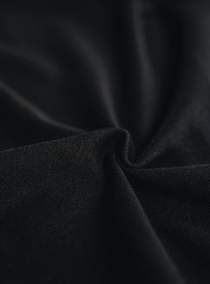 Midnight Black Cotton Crew Tee