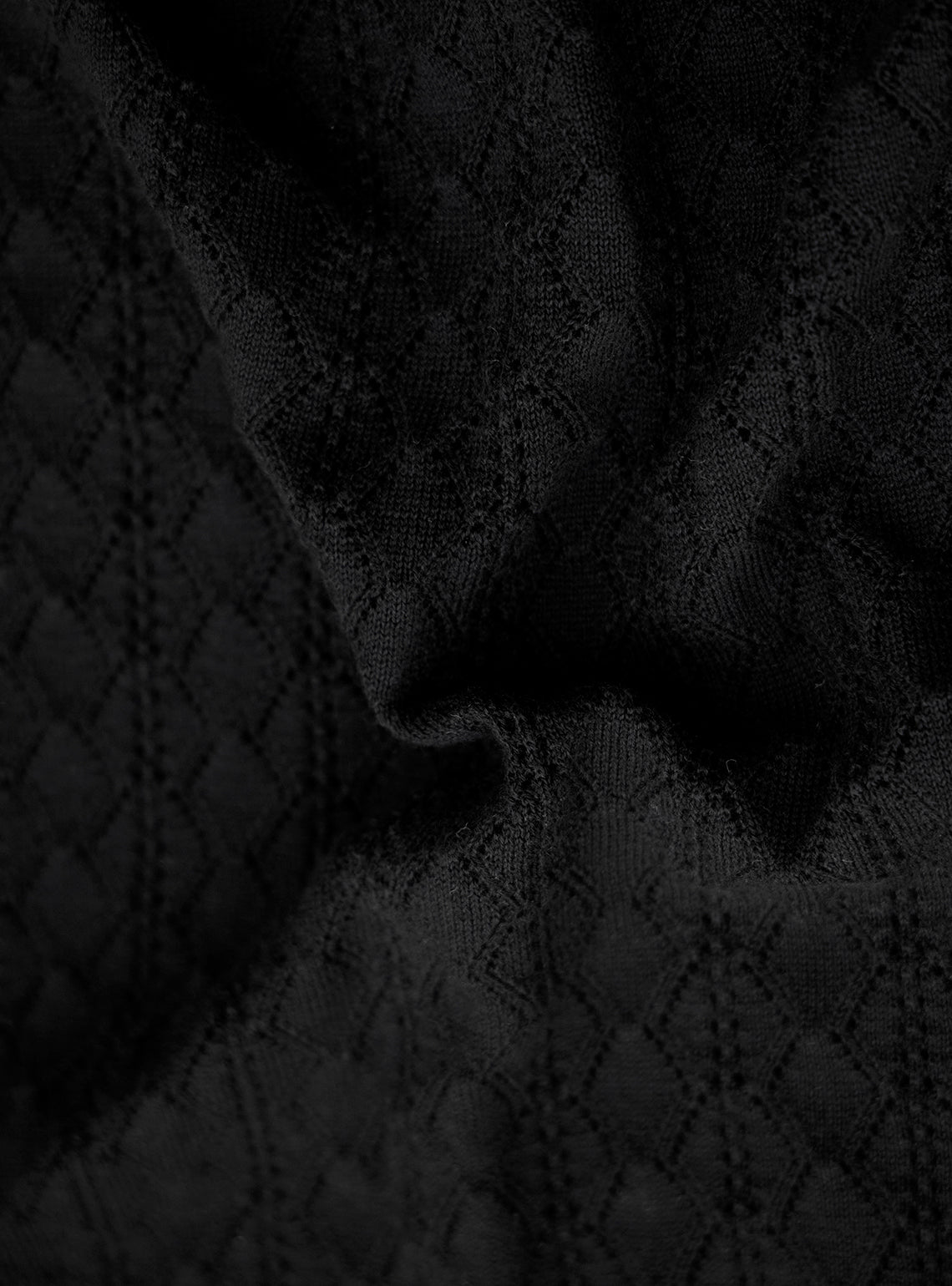 Midnight Black Cotton Crewneck