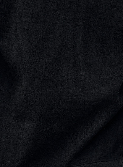 Mako Black Cotton Pointelle Crew