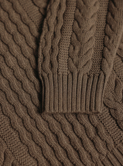 Rebel Brown Cotton Melange Pullover