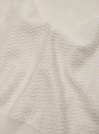Zicron White Cotton Blend Pullover