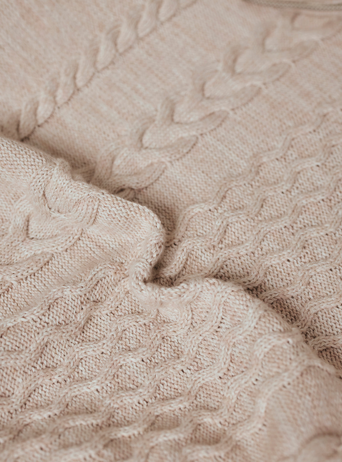 Misty Off-White Cotton Melange Pullover