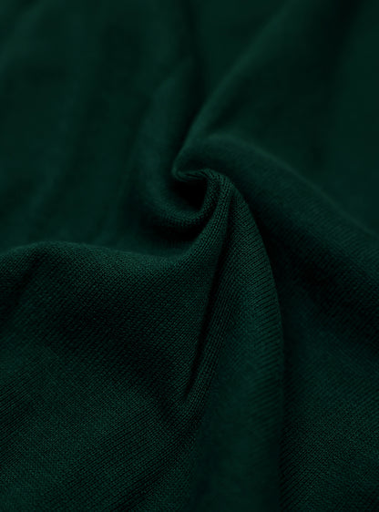 Nordic Green Cotton Micro Cable Knit Polo