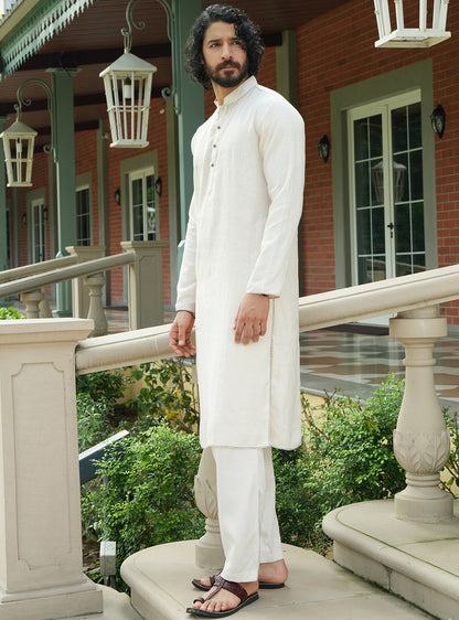 Niva Beige Cotton Blend Trousers