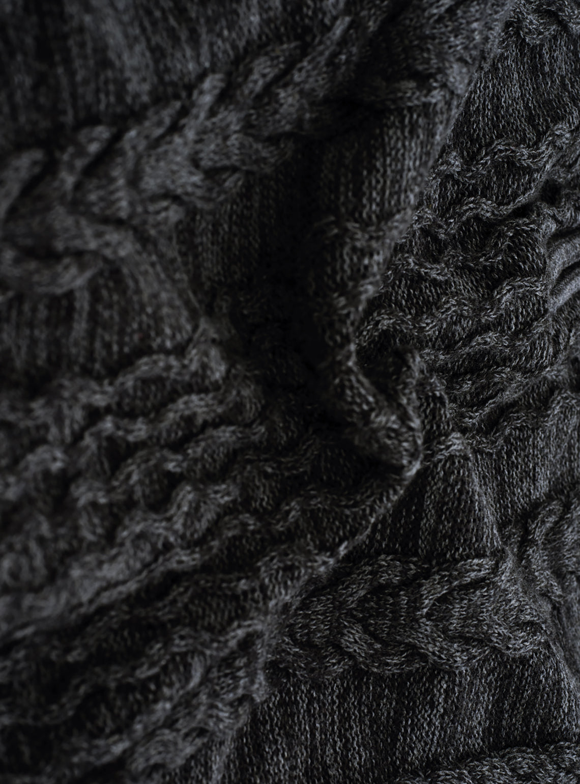 Shadow Black Cotton Melange Pullover