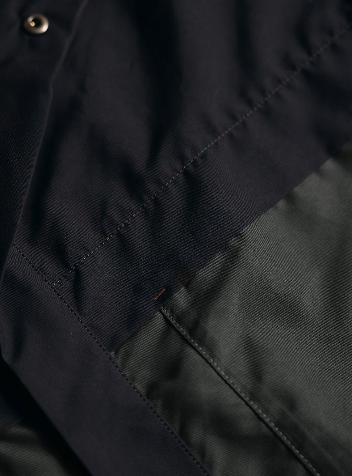 Midnight Navy Poly Twill Overshirt