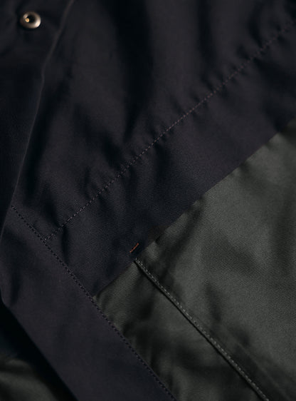 Midnight Navy Poly Twill Overshirt