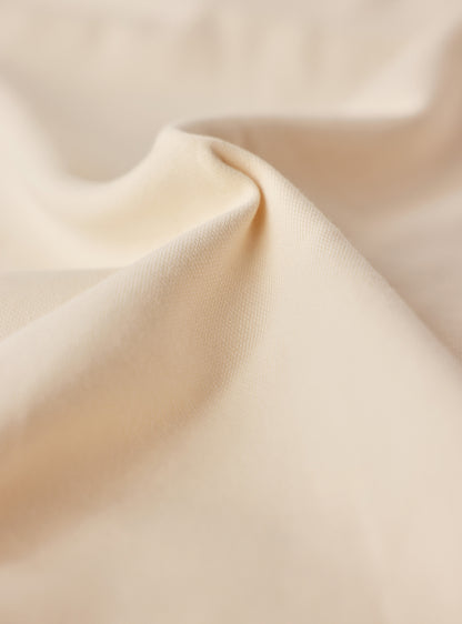 Vanilla White Cotton Blend Crew