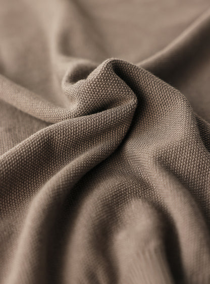 Sandstone Taupe Cotton Bamboo Polo