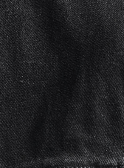 Obsidian Black Cotton Blend Denim Jacket