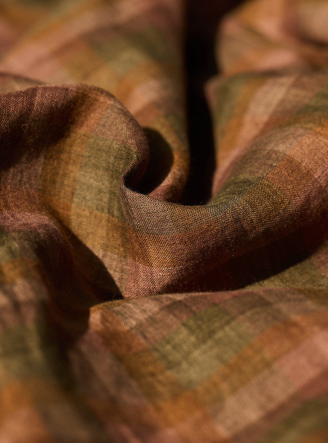 Truffle Brown European Linen Check Shirt