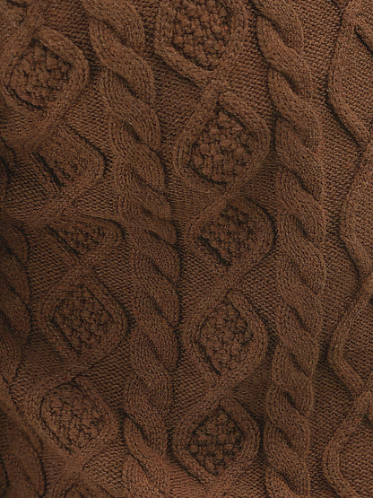 Rust Burn Cotton Melange Pullover