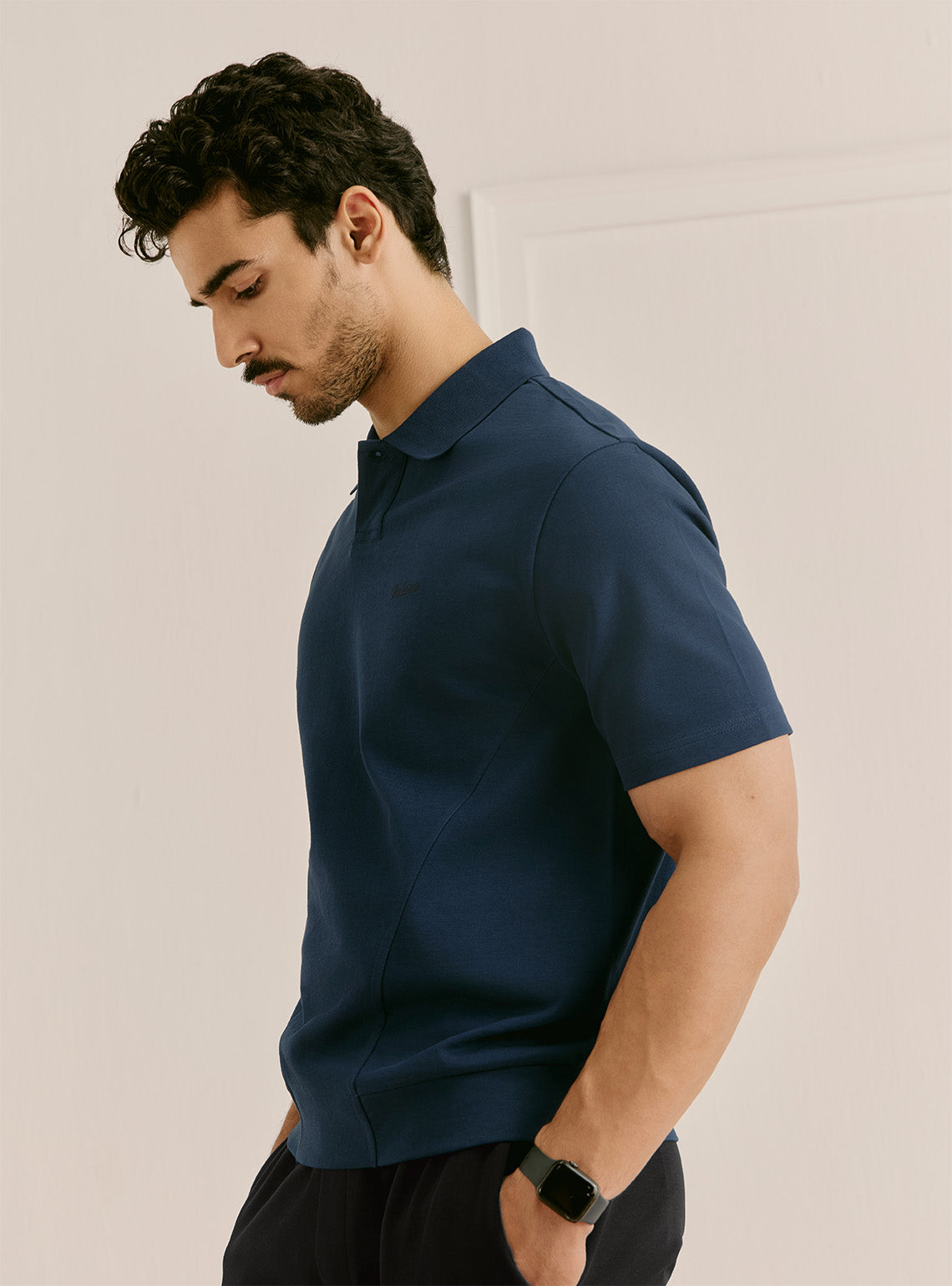 Meridian Navy Compact Cotton Polo