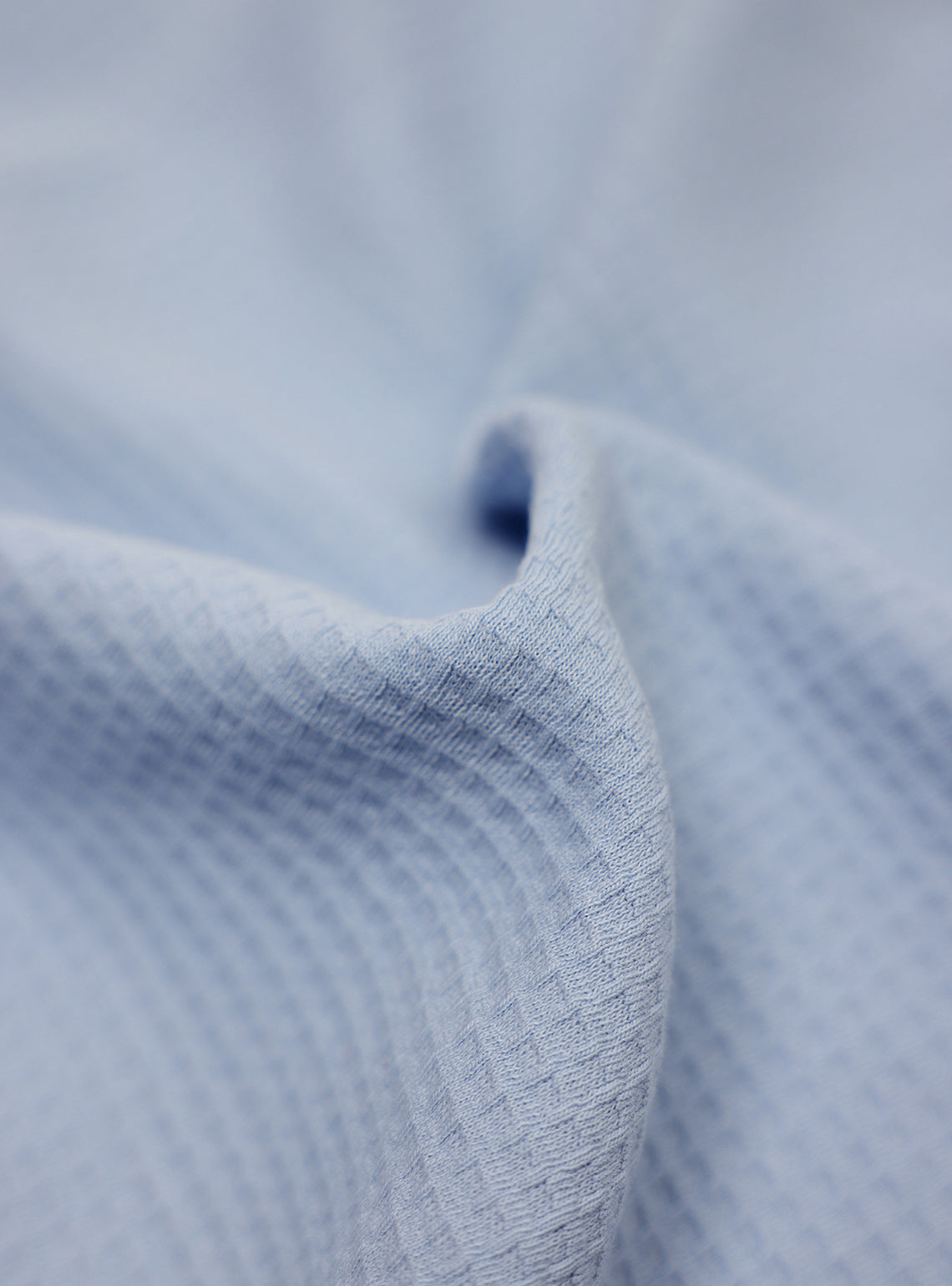 Sky Blue Cotton Jacquard Crew