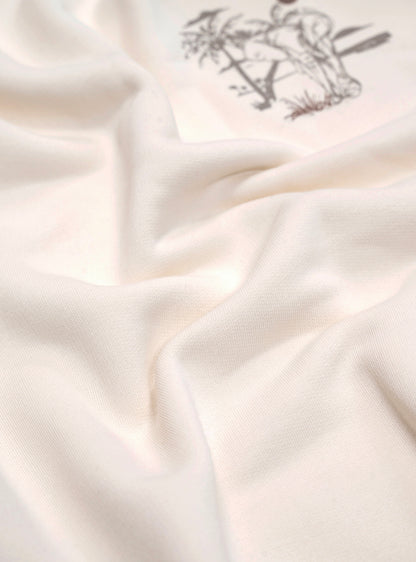 Vista White Cotton Blend Hoodie