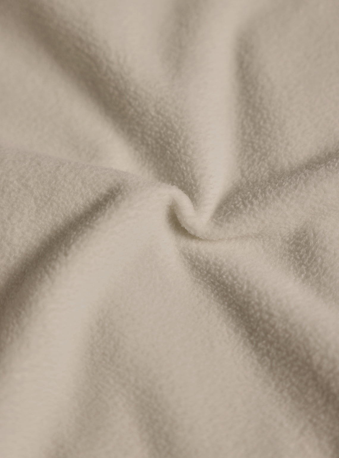 Bison White Cotton Fleece Jacket