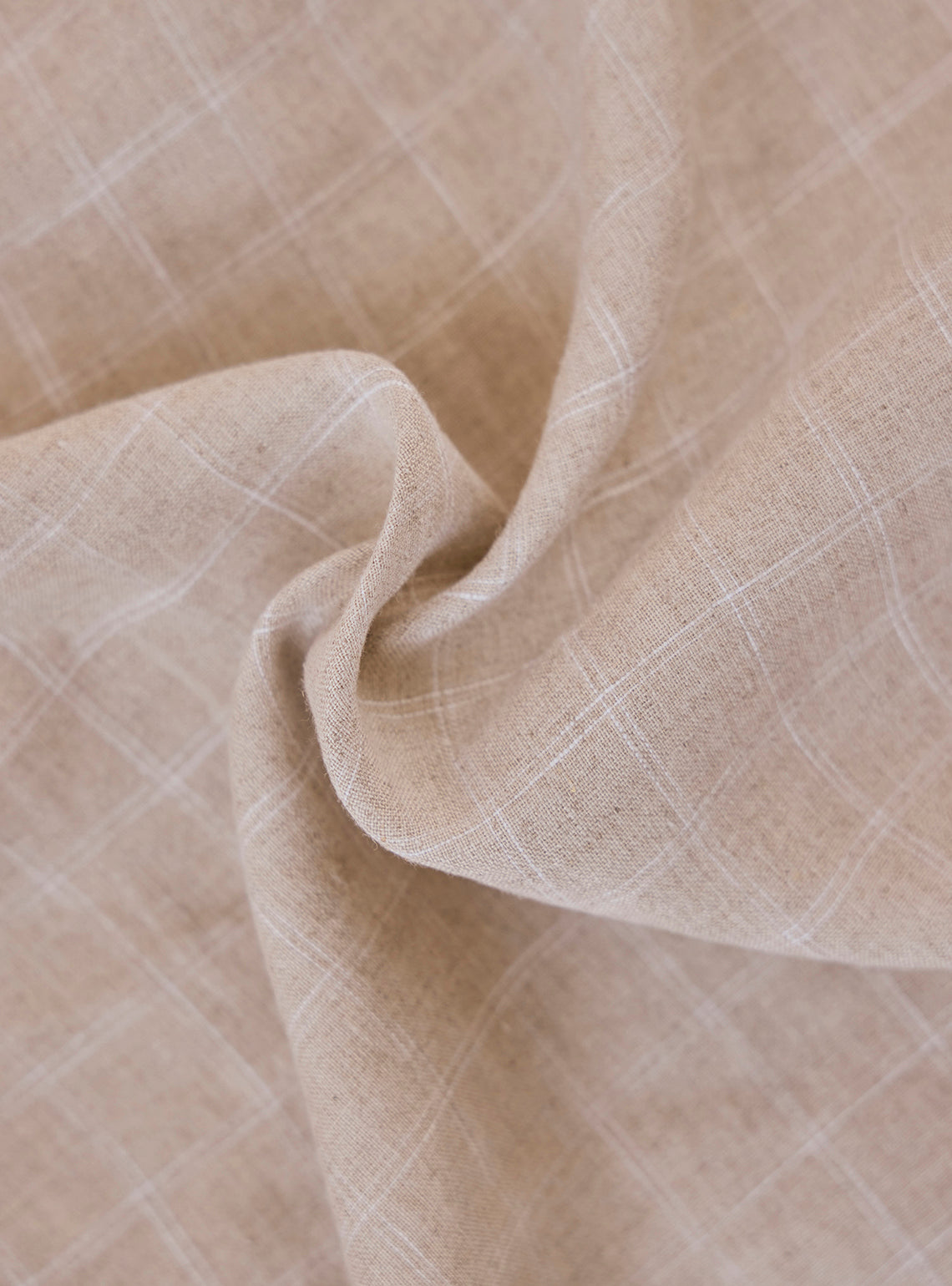 Khaki Frost Check Linen Shirt