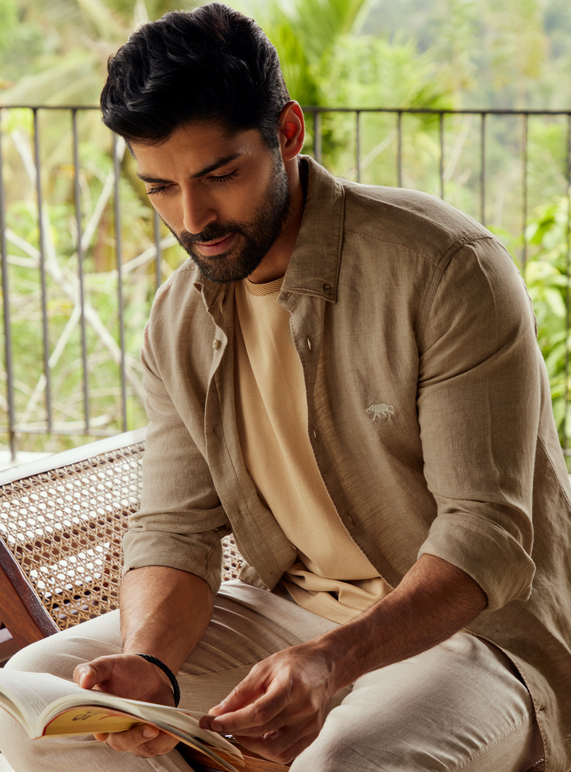 Raw Umber European Linen Shirt